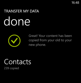 finish copy contact windows phone 8