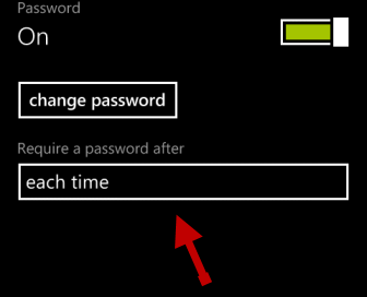 require a password after windows phone