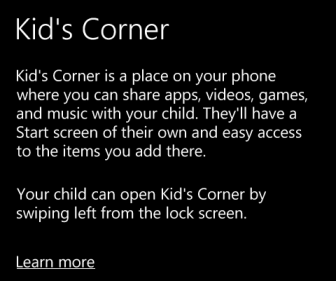 kid's corner brief introduction