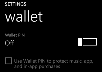 windows phone 8 wallet pin