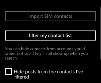 filter contact list