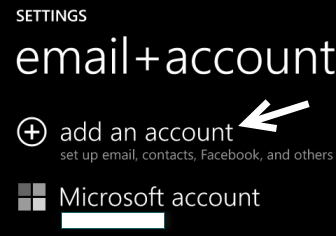 windows phone 8 add account