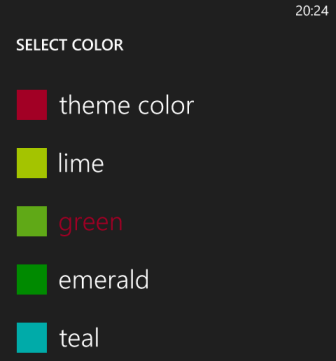 windows phone 8 accent colors