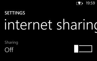 windows phone 8 turn on internet sharing