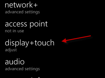 windows phone 8 display touch