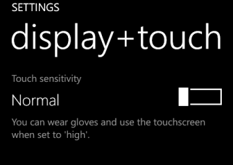 windows phone 8 touch sensitivity