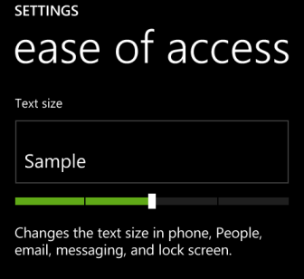 windows phone 8 text size