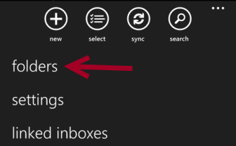 windows phone 8 email folders