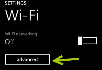 windows phone 8 advanced wifi settings