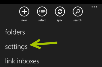 windows phone 8 email settings