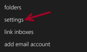 windows phone 8 email settings