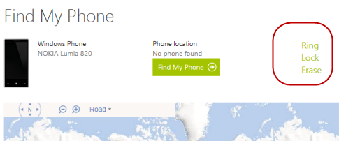 ring lock erase windows phone 8 remotely