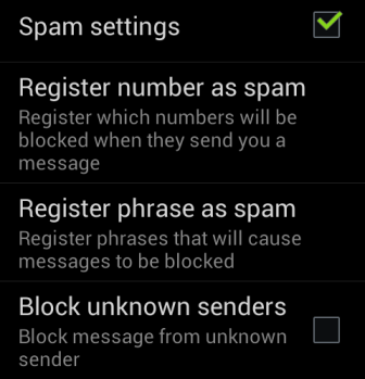 android spam settings