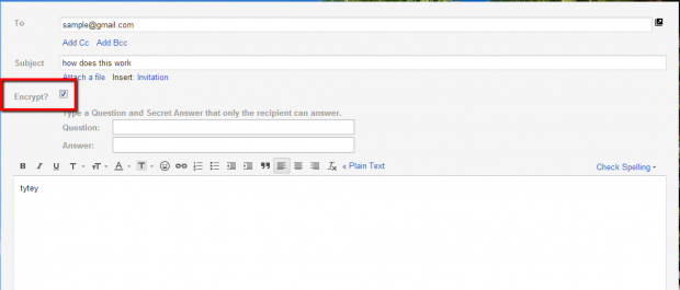 send encrypted gmail