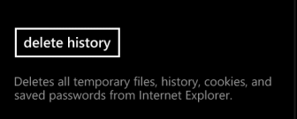 windows phone 8 IE delete history