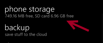 windows phone 8 phone storage