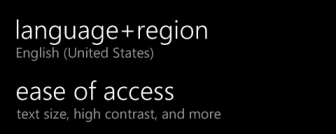 windows phone language region ease of access