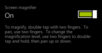 windows phone 8 screen magnifier