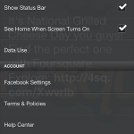 facebook home settings menu