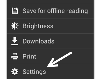 android browser settings