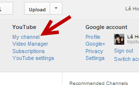 YouTube channel settings