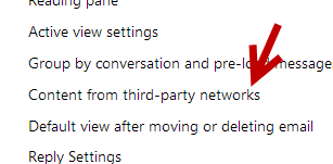 outlook content from social network