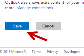 outlook save setting