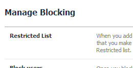 facebook restricted list