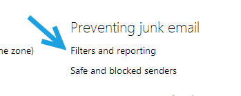 outlook.com preventing junk mail filter and report