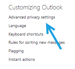 outlook privacy settings