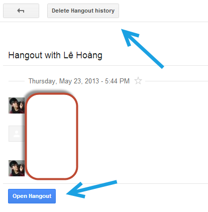 delete hangout history
