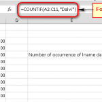 Excel count the number of occurrence excel sheet last name
