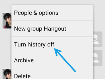 google hangouts turn history off