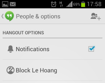 turn off google hangouts notifications block person
