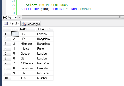 Percent sql Percent sql