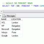 TOP with PERCENT SQL Server