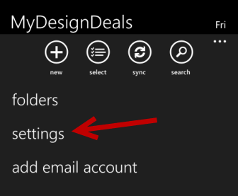 windows phone 8 email settings