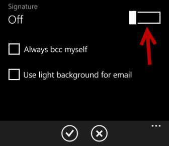 windows phone 8 turn on signature