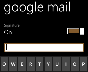 windows phone 8 edit email signature