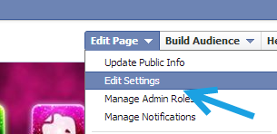 edit facebook page settings