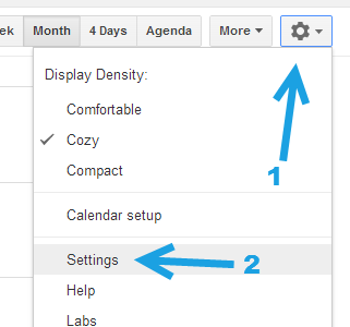 google calendar settings