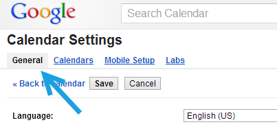 google calendar general settings