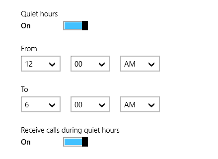 windows 8.1 quite hours