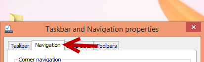 taskbar and navigation properties