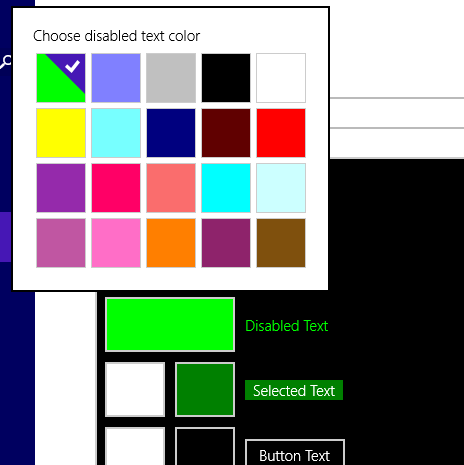 windows 8.1 customize color of high contrast theme