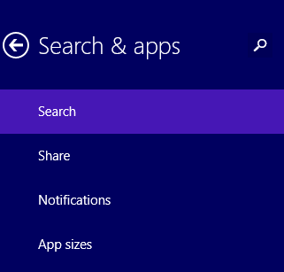 windows 8.1 search and apps