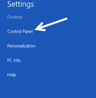 access control panel in windows 8