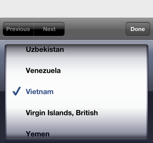 change country region in iOS