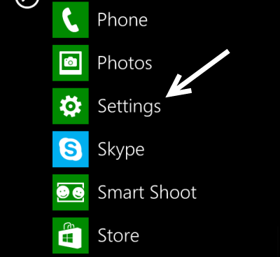 windows phone 8 settings