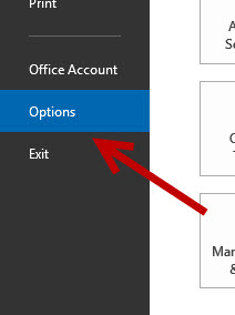 outlook options